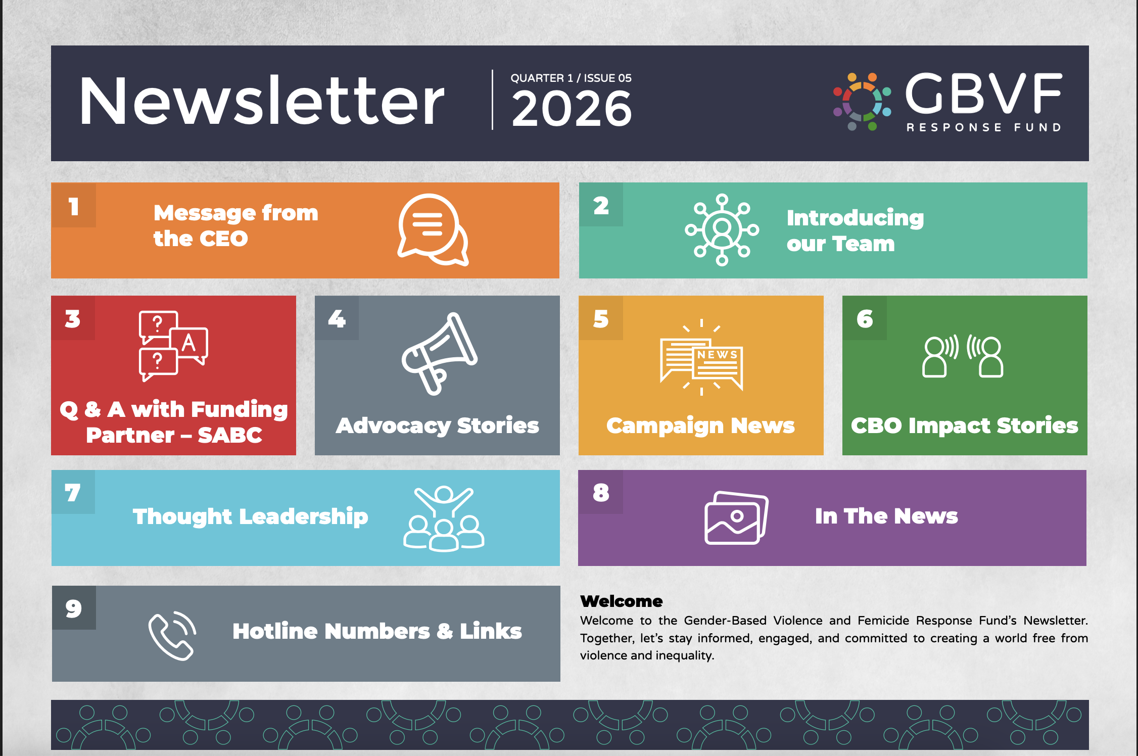 GBVF Newsletter – Issue 05 QUARTER 1 / ISSUE 05